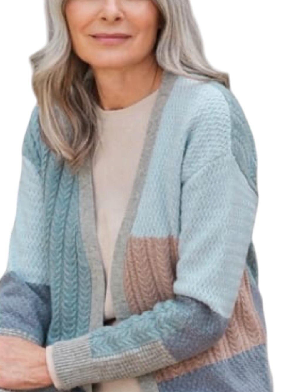 Woolovers  textured Patchwork Cardigan sweater